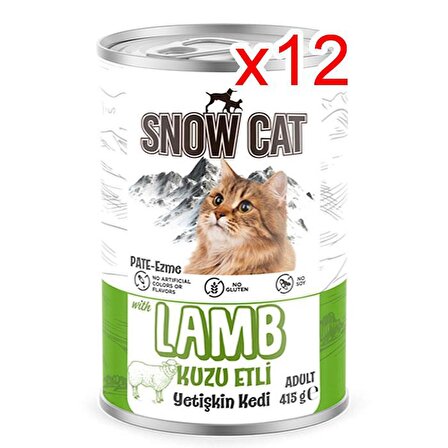 Snow Cat Kuzu Etli Kedi Konserve 400gr-12 Adet