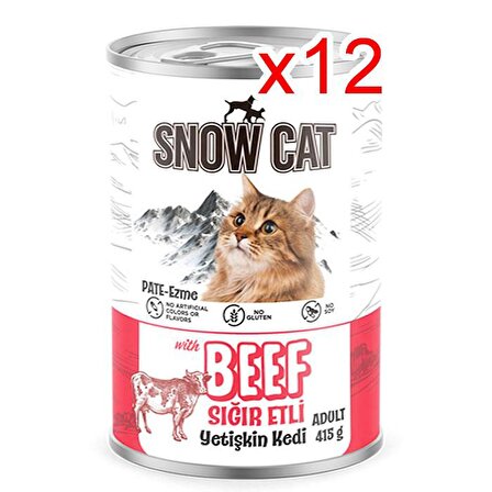 Snow Cat Sığır Etli Kedi Konserve 400gr-12 Adet