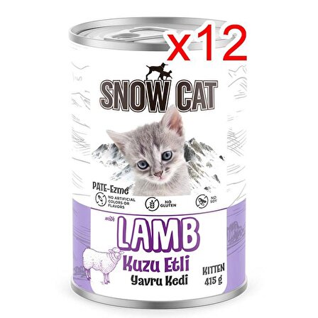 Snow Cat Kuzu Etli Yavru Kedi Konserve 400gr-12 Adet