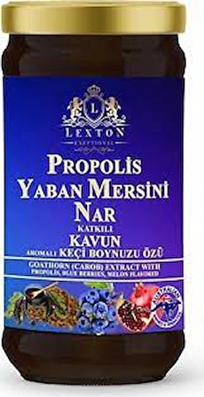 PROPOLİS , YABAN MERSİNİ VE NAR KATKILI KAVUN AROMALI HARNUP ÖZÜ