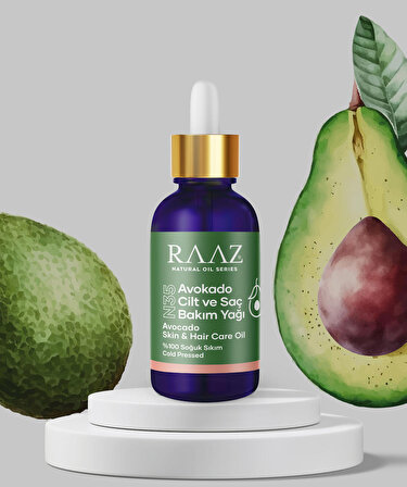 N35 Avokado Cilt ve Saç Bakım Yağı 50 ml %100 saf doğal yağ . Avocado Skin and Hair Care Oil