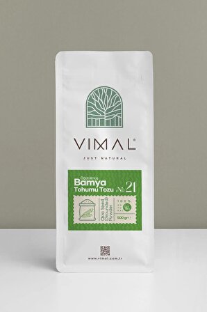 VIMAL Bamya Tohumu (öğütülmüş) Tozu Saf, Doğal ve Katkısız 500 gr kilitli ambalaj Okra Seed (grounded) powder
