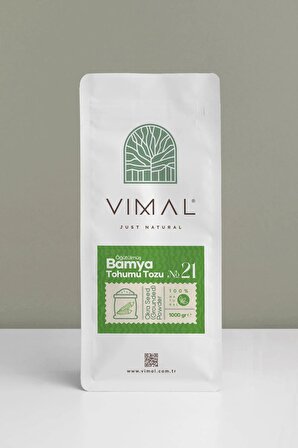 VIMAL Bamya Tohumu (öğütülmüş) Tozu Saf, Doğal ve Katkısız 1000 gr kilitli ambalaj Okra Seed (grounded) powder