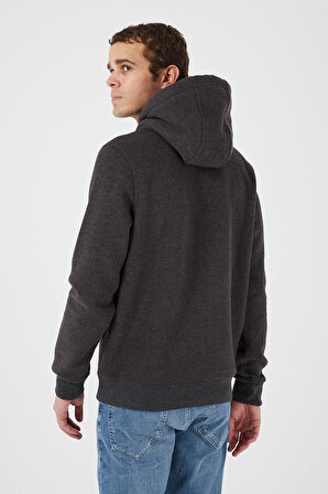 Kapüşonlu Sweatshirt İçi Polarlı Regular Fit Standard Kesim Kanguru Cepli