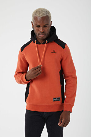 İçi Polarlı Regular Fit Standard Kesim Kanguru Cepli Basic Kapüşonlu Sweatshirt