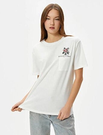 4SAL10173IK Koton Kadın T-shirt EKRU
