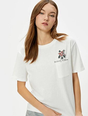 4SAL10173IK Koton Kadın T-shirt EKRU