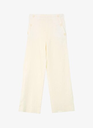 Koton Normal Bel Normal Paça Beyaz Kız Çocuk Chino Pantolon 4SKG40053AW