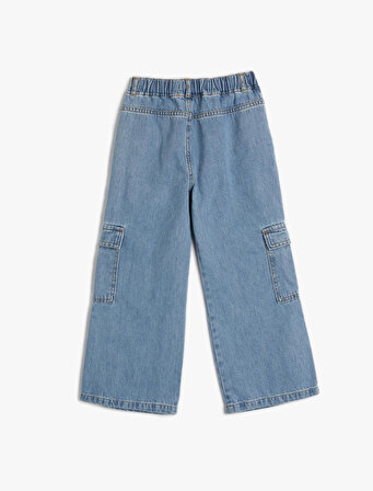 Kot Pantolon Düz Paça Cep Detaylı Pamuklu - Straight Jean