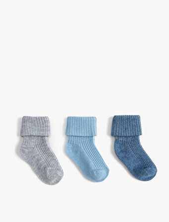 3'lü Renkli Çorap Seti Pamuklu