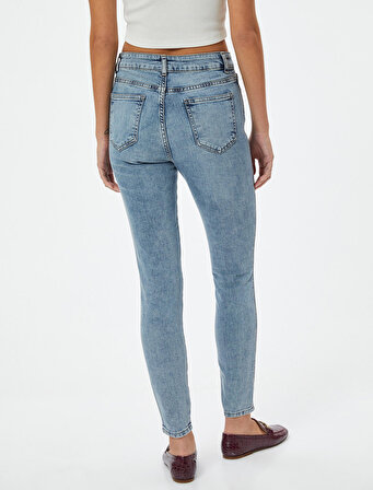 Dar Paça Yüksek Bel Esnek  Kot Pantolon - Carmen Skinny Jeans