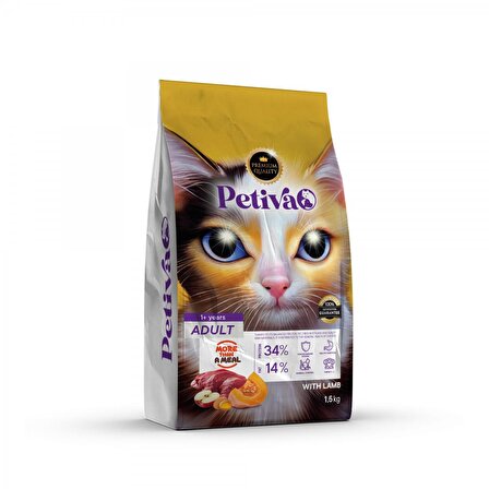 Petiva Yetişkin Kedi Kuzu Etli 1,5 Kg