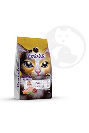 Petiva Yetişkin Kedi Tavuk Etli 3 Kg