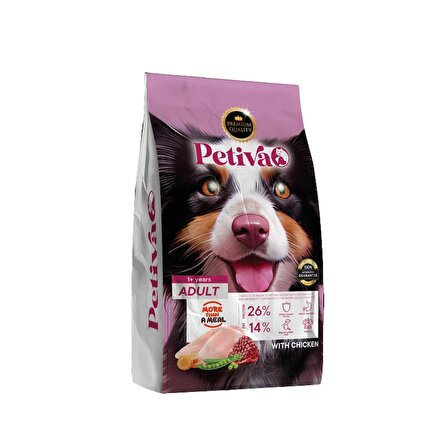 Petiva Tavuklu Yetişkin Köpek Maması 15 Kg