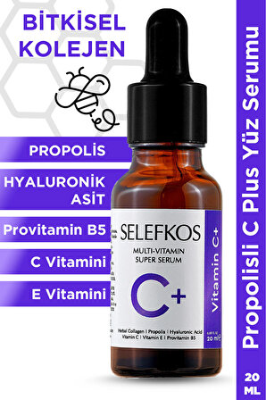 Leke Karşıtı C Vitamini Yüz Serumu Konsantre Yoğun Bakım ile Provitamin B5 ve Propolisli Formül 20ML