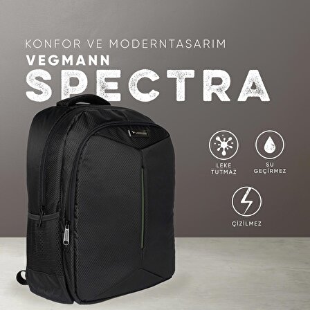Vegmann Spectra 15,6 inç Notebook Uyumlu Siyah Laptop Sırt Çantası