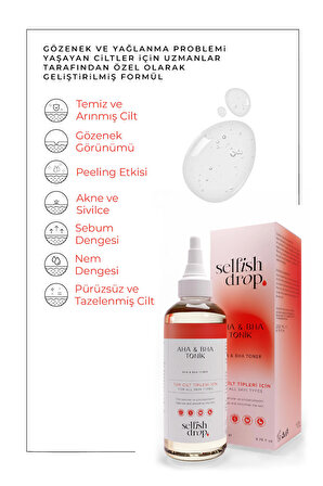 Selfish Drop Siyah Nokta ve Gözenek Karşıtı Set (Pore Perfector + AHA & BHA Toner)