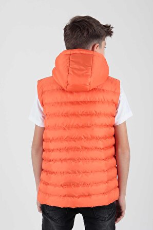 Erkek Çocuk Moda Trendi Kapüşonlu Şişme Yelek Ak215051