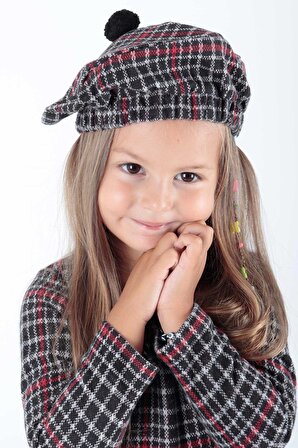Kız Çocuk Şapkalı Volanlı Trend Elbise Ak2200