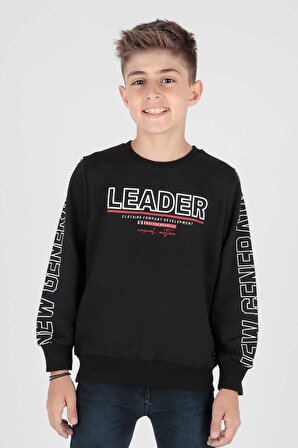 Erkek Çocuk Leader Baskılı Trend Sweatshirt Ak15091
