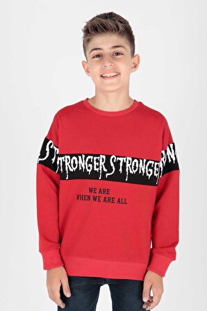 Erkek Çocuk Strong Baskılı Trend Sweatshirt Ak15106