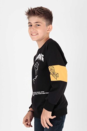 Erkek Çocuk Origami Baskılı Trend Sweatshirt Ak15160
