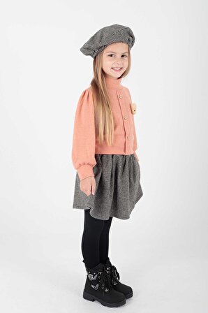 Kız Çocuk Ayıcık Detaylı Şapkalı Trend 3lü Takım Ak2212