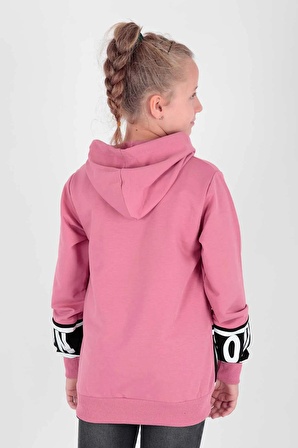 Kids Kız Drama Baskılı Sweat Uzun Kollu Kapşonlu Sweatshirt Pamuklu Ak13433