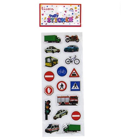 Ticon Sticker Trafik İşaretleri-Arabalar - 3 adet