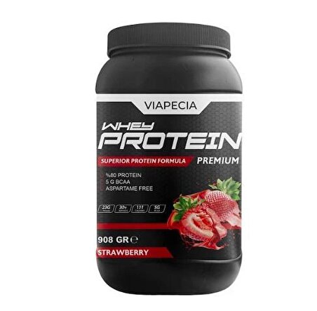 Viapecia Whey Protein Çilek Aromalı Bol Proteinli 908 Gr Premium