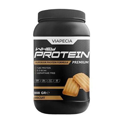 Viapecia Whey Protein Biskuvi Aromalı Bol Proteinli 908 Gr Premium