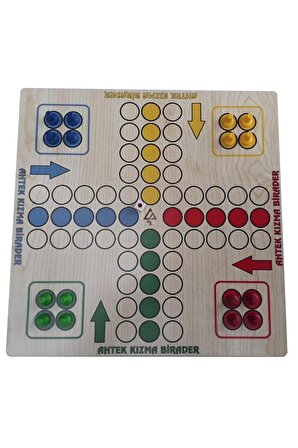 Ahtek Ahşap Kızma Birader Ludo Akıl, Zeka Ve Strateji Oyunu eticset246