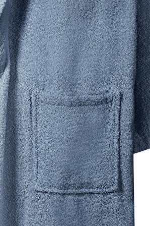 Softy - %100 Doğal Pamuklu Ekstra Yumuşak Bornoz XL - Mavi