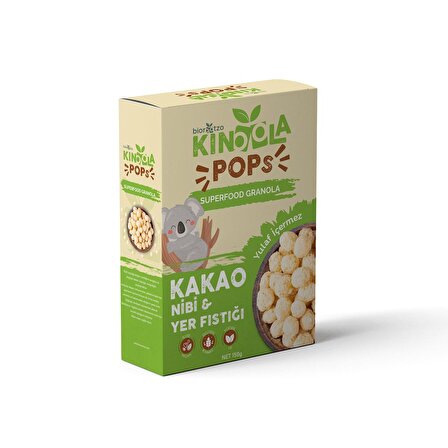 Kinoola Pop Kahvaltılık Gevrek-Kakao Nibi & Yer Fıstıklı-Yulaf İçermez-Glütensiz Vegan Granola 150 g