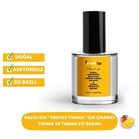 Doğal, Kalıcı Oje Çıkarıcı, Protez Tırnak Çıkarıcı, Tırnak Ve Tırnak Eti Bakım Yağı, Mango, 10 ml