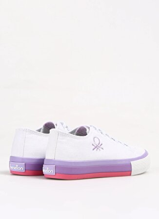 Benetton Beyaz - Lila Kız Çocuk Sneaker BNI-10041