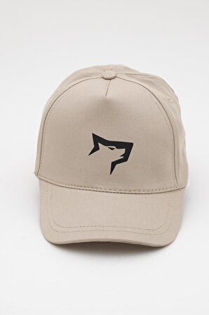 Gymwolves Spor Şapka | Unisex | Sports Hat | Bej Renk Siyah Logo |