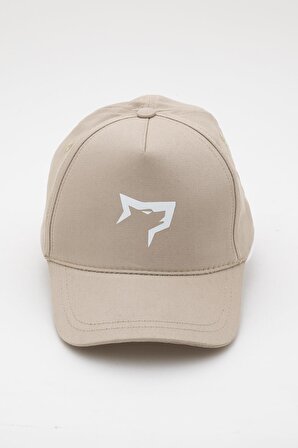 Gymwolves Spor Şapka | Unisex | Sports Hat | Bej Renk Beyaz Logo |