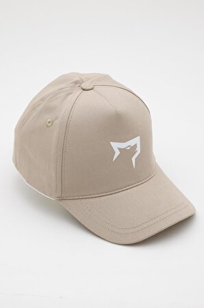 Gymwolves Spor Şapka | Unisex | Sports Hat | Bej Renk Beyaz Logo |