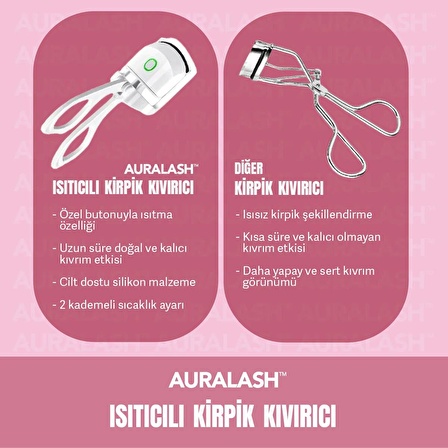 AURALASH Isıtıcılı Kirpik Kıvırıcı - Şarjlı