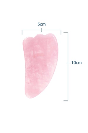 Pembe Kuvars Quartz Gua Sha Yüz Masaj Aleti Ikili Set Guasha Quartz