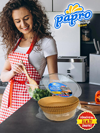 PAPRO Airfryer Pişirme Kağıdı,Fritöz Yağlı Kağıdı 25'li X4 Adet Avantajlı Paket - Toplam 100 Adet