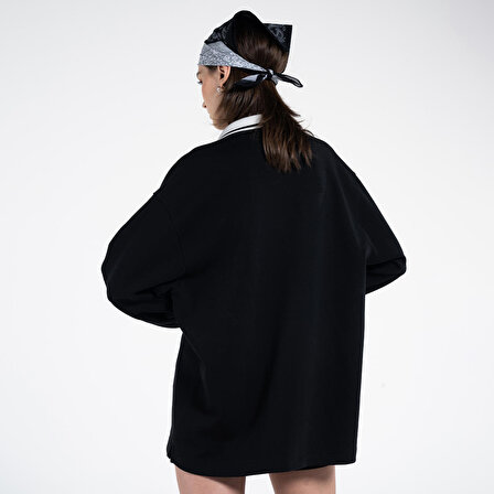 Denis Kadın Siyah Oversize Gömlek Ceket | XL