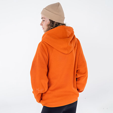 Pina Kadın Turuncu Kapüşonlu Oversize Sweatshirt Hoodie  | S
