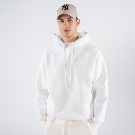 Pina Erkek Off White Kapüşonlu Oversize Sweatshirt Hoodie  | S