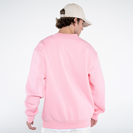 Monica Erkek Pembe Oversize Bisiklet Yaka Sweatshirt   | XL