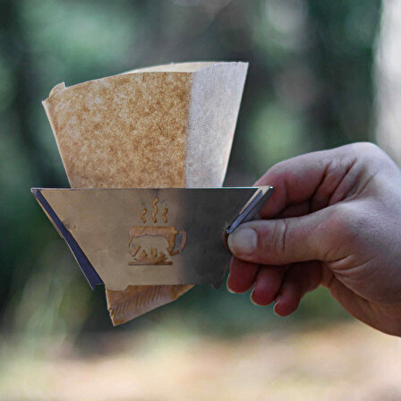 Kamp Ayısı® Barista Dripper™ Filtre Kahve Damıtıcı: Katlanır Paslanmaz Metal Kahve Demleme Aparatı 