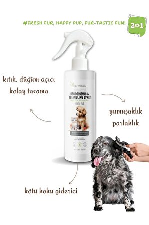 Kedi Köpek Için Kıtık Açıcı Koku Giderici Kolay Tarama Deo Sprey 400 ml Uzun Kısa Parlak Tüyler