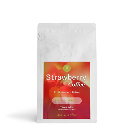 Mim and More Strawberry Coffee Çilek Aromalı Kahve Çekirdek Kahve 200 Gr