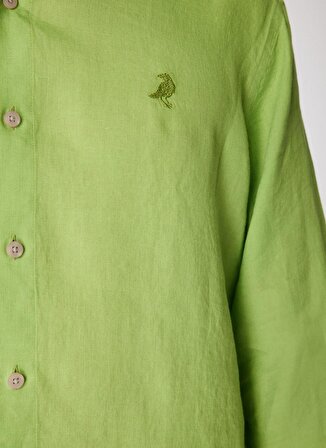 Gmg Fırenze Regular Fit Düğmeli Yaka Yeşil Erkek Gömlek GU24MSS02202